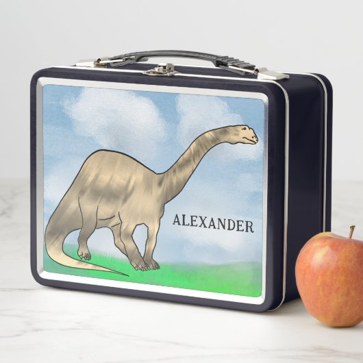 Lunch Box Nom des enfants Dinosaur (En situation)