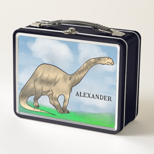 Lunch Box Nom des enfants Dinosaur (Devant)