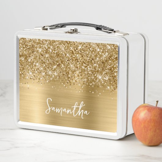 Lunch Box Nom du glamour doré Glittery (En situation)