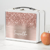 Lunch Box Nom du glamour or Rose Glitt (En situation)