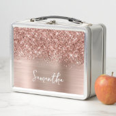 Lunch Box Nom du glamour or Rose Glitt (En situation)