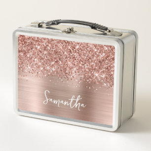 Lunch Box Nom du glamour or Rose Glitt