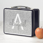 Lunch Box Nom du monogramme de la Parties scintillant d'arge (En situation)