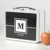 Lunch Box Nom du monogramme Meilleur homme Groomsman Black (En situation)