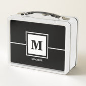 Lunch Box Nom du monogramme Meilleur homme Groomsman Black (Dos)