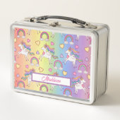 Lunch Box Nom du Motif Rainbow et Unicorn moderne (Devant)