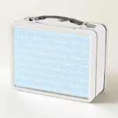 Lunch Box Nom personnalisable bleu clair blanc double face (Dos)