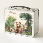 Lunch Box Nom personnalisé Animaux des bois (Dos)