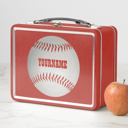 Lunch Box Nom personnalisé Baseball (En situation)