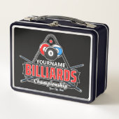 Lunch Box NOM Personnalisé Billard 8 Ball Pool Cue Rack (Devant)