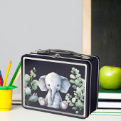 Lunch Box Nom personnalisé bleu éléphant mignon