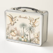 Lunch Box Nom personnalisé Boho Cute Dinosaur (Devant)