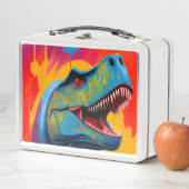 Lunch Box Nom personnalisé Boîte à déjeuner, Dinosaure color (En situation)