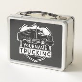 Lunch Box NOM personnalisé Camions Big Rig Semi Trucker (Dos)