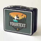 Lunch Box NOM personnalisé Chasse aux wapitis Coucher de sol (Dos)