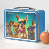 Lunch Box Nom personnalisé Chiens cool (En situation)