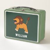 Lunch Box Nom Personnalisé Cute Lion Retour À L'École (Devant)