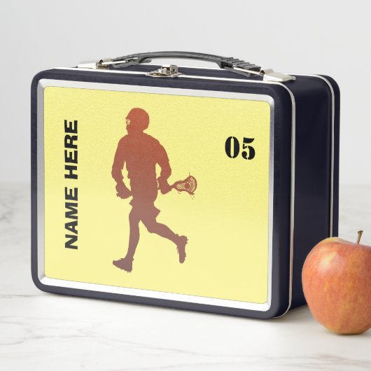 Lunch Box Nom personnalisé du Lacrosse Player (En situation)
