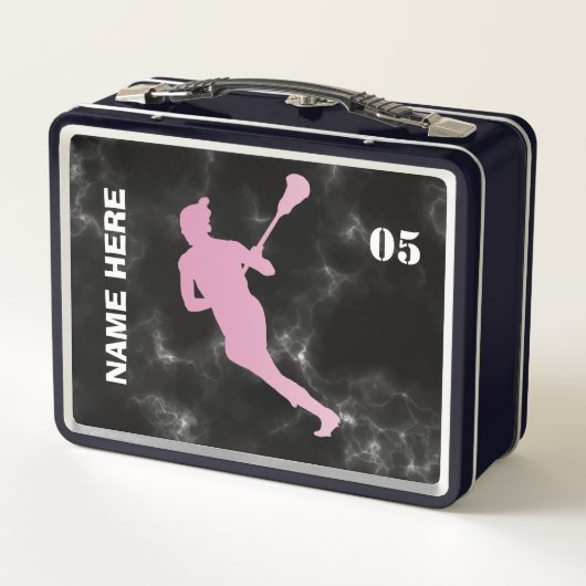 Lunch Box Nom personnalisé du Lacrosse Player (Dos)