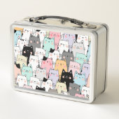 Lunch Box Nom personnalisé du Motif de chats mou (Dos)