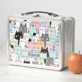 Lunch Box Nom personnalisé du Motif de chats mou (En situation)