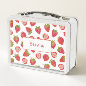 Lunch Box Nom personnalisé du Motif de fraises (Dos)