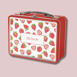 Lunch Box Nom personnalisé du Motif de fraises