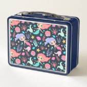 Lunch Box Nom personnalisé du Motif de sirène mignonne (Dos)