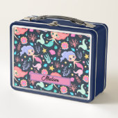 Lunch Box Nom personnalisé du Motif de sirène mignonne (Devant)