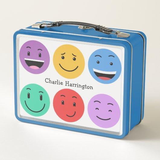 Lunch Box Nom personnalisé émoticônes mignonnes (Dos)