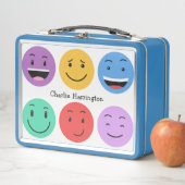 Lunch Box Nom personnalisé émoticônes mignonnes (En situation)