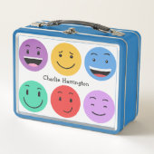 Lunch Box Nom personnalisé émoticônes mignonnes (Devant)