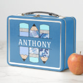Lunch Box Nom personnalisé Étudiant crayon bleu (En situation)