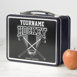 Lunch Box NOM Personnalisé Joueur de hockey Stick Puck Team