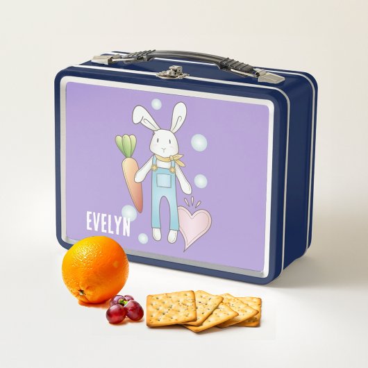 Lunch Box Nom personnalisé mignon lapin d'animal farci farci