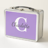 Lunch Box Nom personnalisé Monogramme minimaliste personnali (Devant)