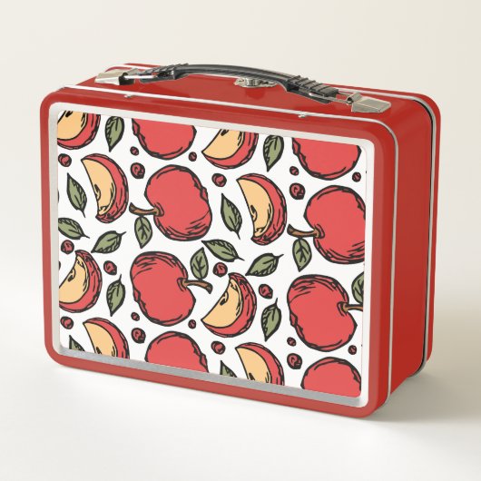 Lunch Box Nom personnalisé Motif moderne Red Apple (Dos)