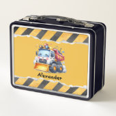 Lunch Box Nom personnalisé Véhicules de construction Baby Bo (Dos)