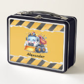 Lunch Box Nom personnalisé Véhicules de construction Baby Bo (Devant)