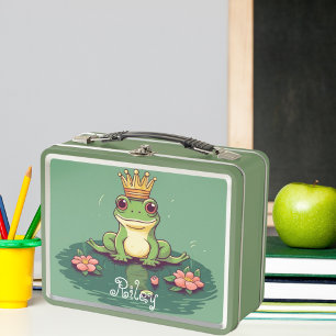Lunch Box nom personnalisé vert grenouille mignonne