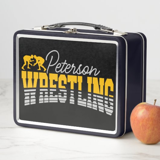 Lunch Box NOM personnalisé Wrestling School Team Wrestler (En situation)