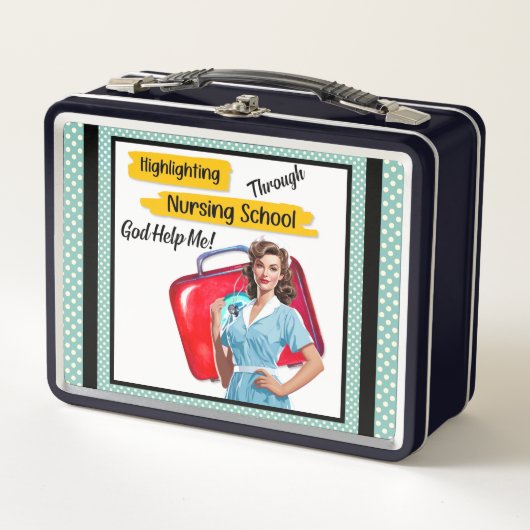 Lunch Box Notes de soins infirmiers rétro Pinup_ (Devant)