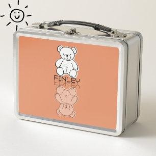 Lunch Box Nounours en peluche rose mignon réflexion Doodle n