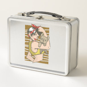 Lunch Box Nous pouvons le faire Fille militante avec un chio