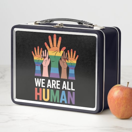Lunch Box Nous Sommes Tous Humains Arc-En-Ciel LGBTQ Fierté  (En situation)