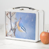 Lunch Box Nuthatch à poitrine rouge Peinture d'art original (En situation)