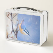 Lunch Box Nuthatch à poitrine rouge Peinture d'art original (Dos)