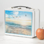 Lunch Box Ocean Beach Sunrise Birds Nature Personnalisée (En situation)