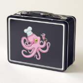 Lunch Box Octopus comme cuire avec cuillère en bois (Dos)
