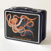 Lunch Box Octopus Orange Mandala bleu (Dos)